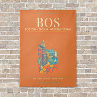 Thumbnail for Boston Logan International Airport BOS - Canvas Framed - Orange