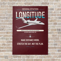 Thumbnail for Cessna Citation Longitude vertical canvas print - no frame - dark red background