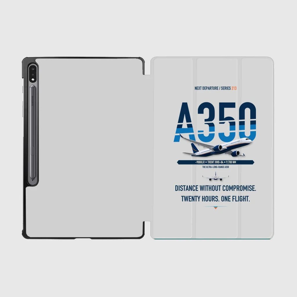 Airbus A350-900ULR design on light gray samsung tablet tablet case