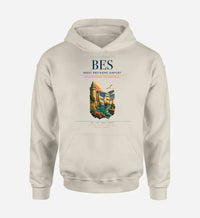 Thumbnail for Brest Bretagne Airport (BES) design on khaki hoodie single-side print
