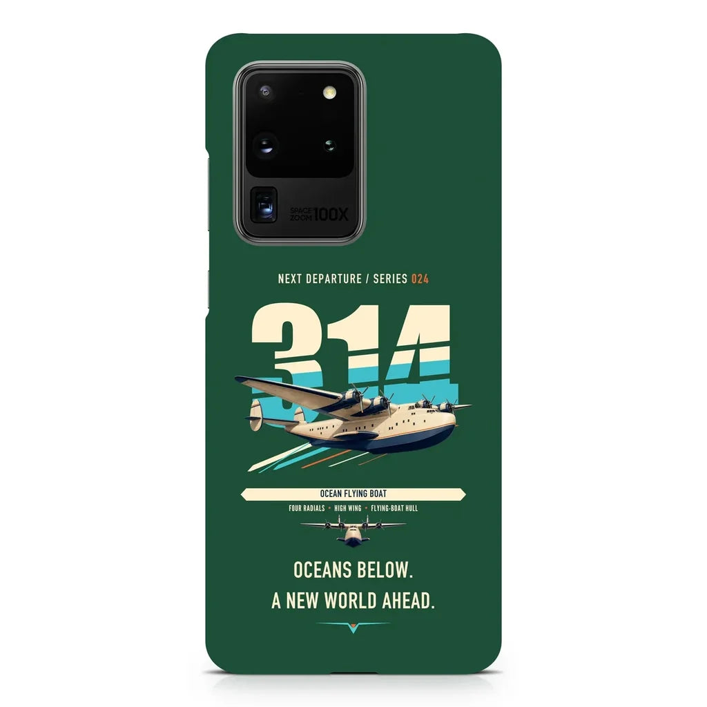 Boeing 314 Clipper design on samsung case - dark green