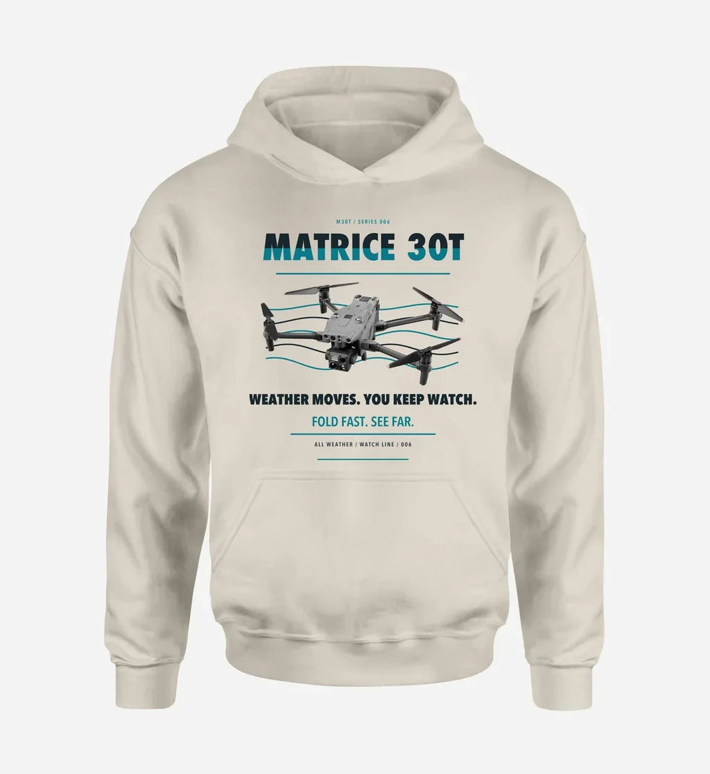 DJI Matrice 30T design on khaki hoodie single side