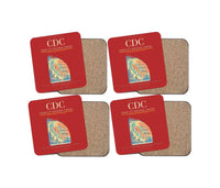 Thumbnail for Cedar City Regional Airport CDC Coaster 4-Pieces-Set - Red