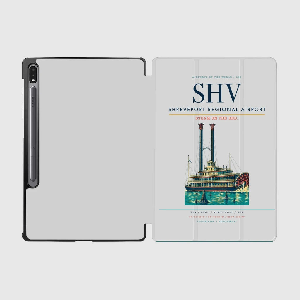 Shreveport Regional Airport (SHV) design on light gray samsung tablet tablet case