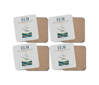 Thumbnail for Elmira Corning Regional Airport (ELM) design on light gray 4 pieces set coaster