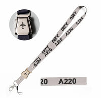 Thumbnail for Airbus A220 Flat Text seat belt lanyard - light gray
