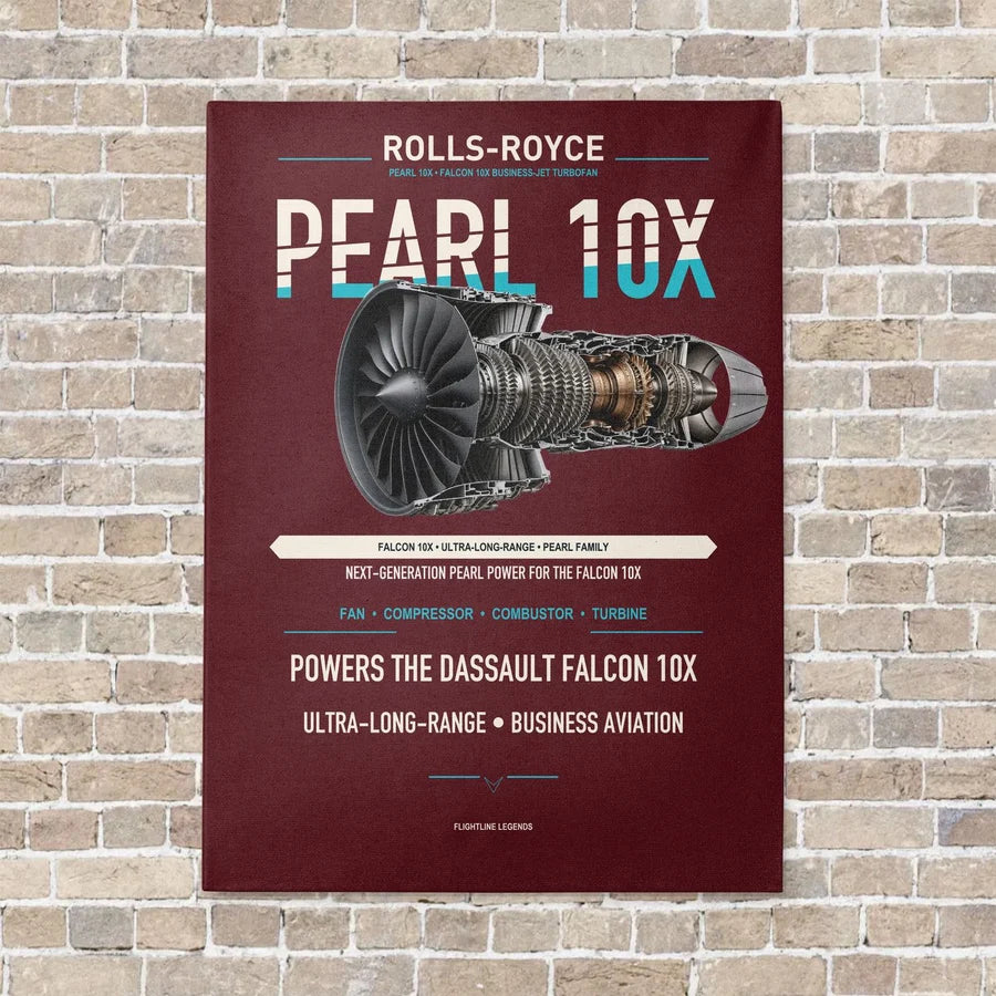 PEARL 10X vertical canvas print - no frame - dark red background