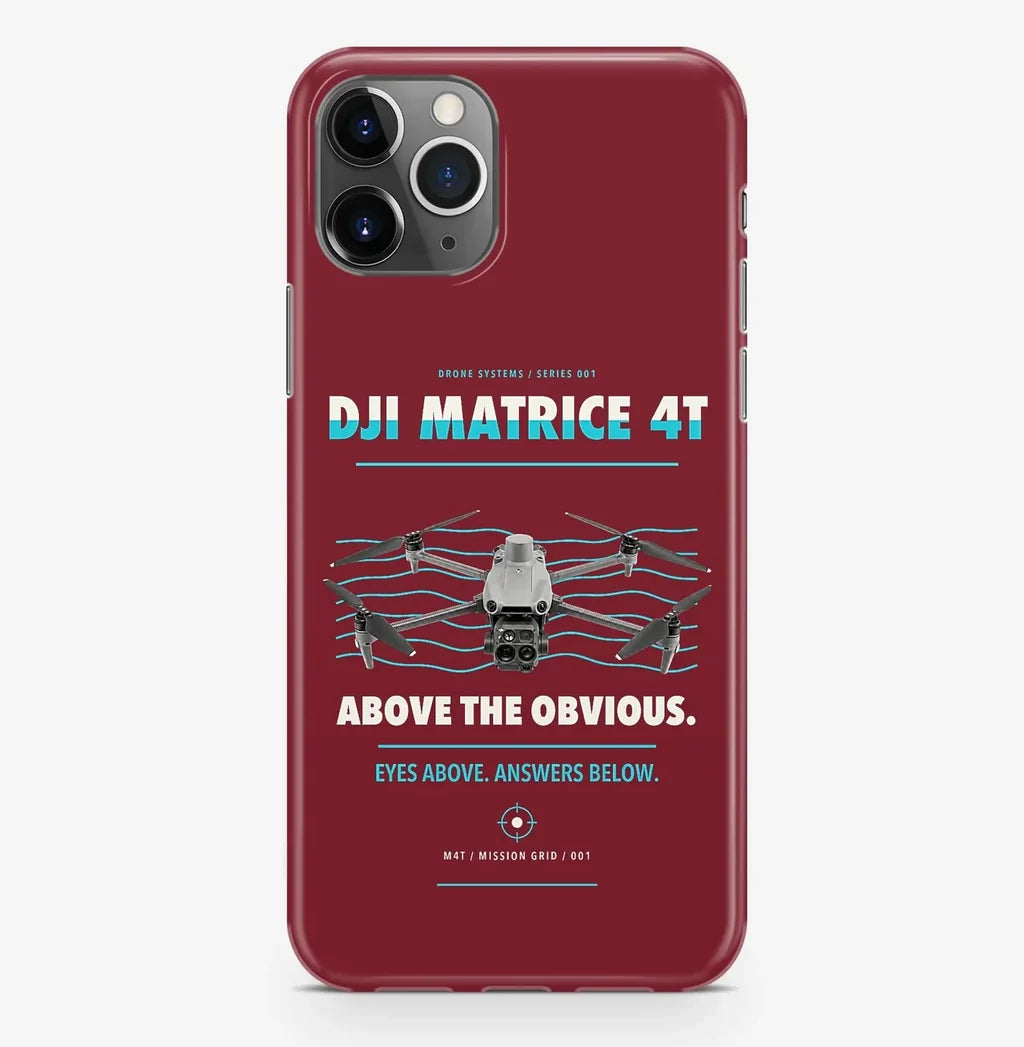 DJI Matrice 4T Case ProMax design on dark red iphone case promax