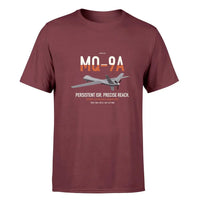 Thumbnail for MQ-9A Reaper design on dark red double-side t-shirt, single-side print