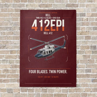 Thumbnail for Bell 412EPI vertical canvas print - no frame - dark red background