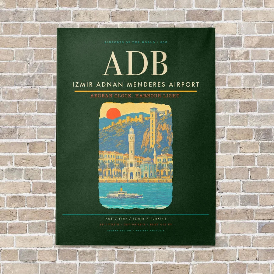 Izmir Adnan Menderes Airport ADB - Canvas No Frame - Dark Green
