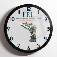 Thumbnail for Manas International Airport (FRU) design on light gray framed wall clock