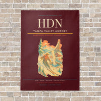Thumbnail for Yampa Valley Airport HDN vertical canvas print - no frame - dark red background