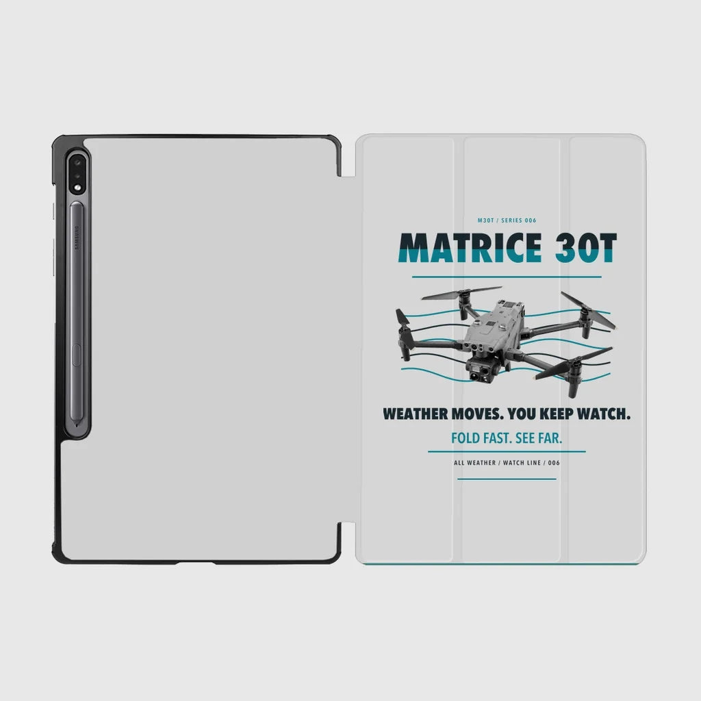 DJI Matrice 30T design on light gray samsung tablet tablet case