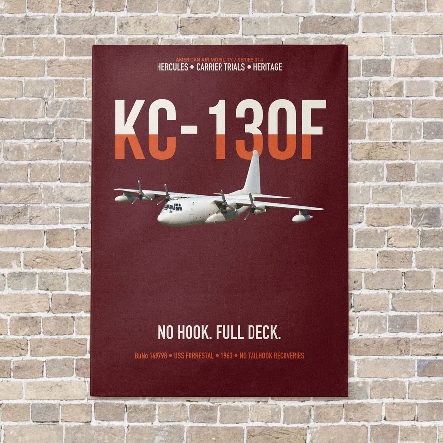 KC-130F BuNo 149798 vertical canvas print - no frame - dark red background