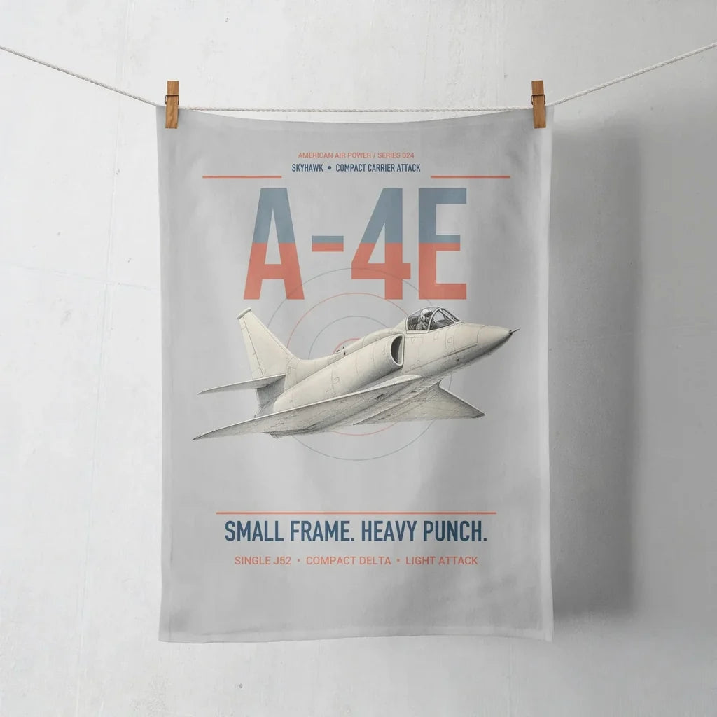 A-4E Skyhawk design on light gray towel