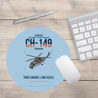 Thumbnail for Leonardo CH-149 Cormorant design on light blue round mouse pad