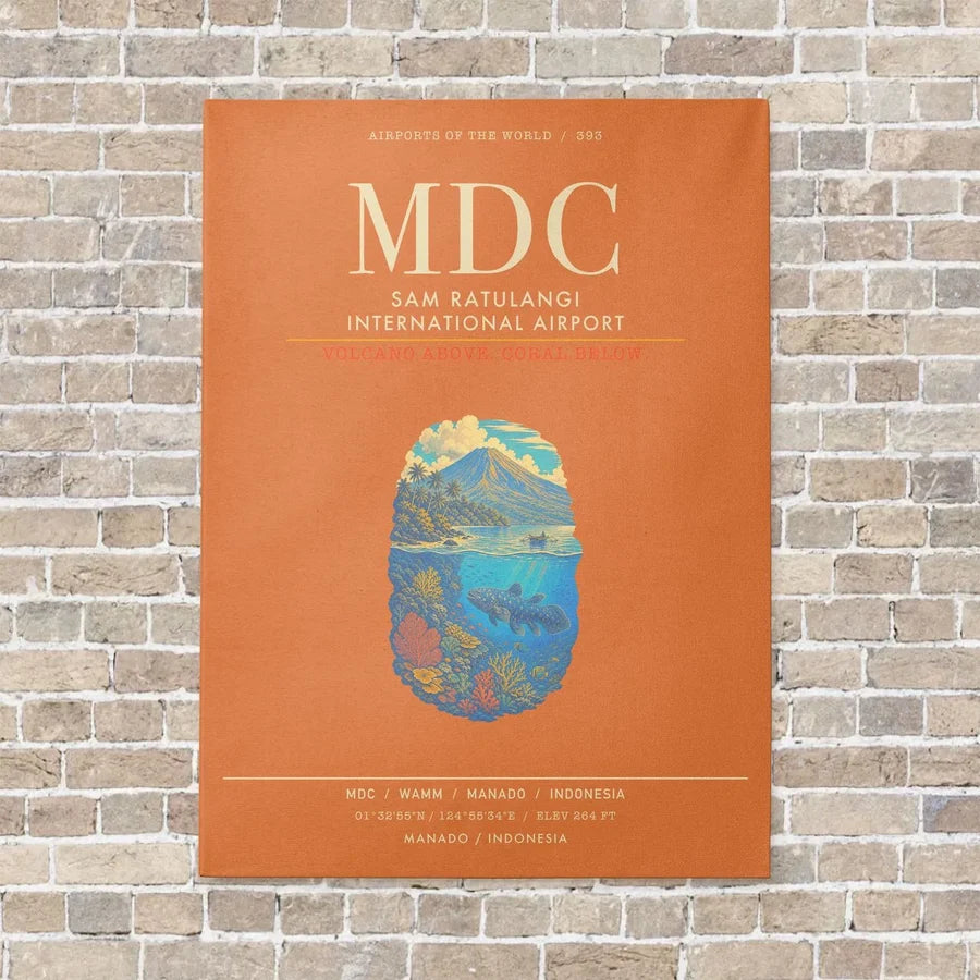 Sam Ratulangi International Airport MDC - Canvas Framed - Orange