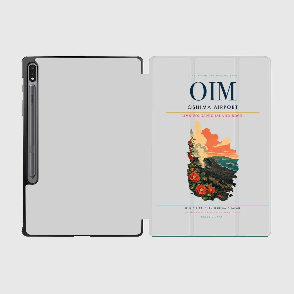 Oshima Airport (OIM) design on light gray samsung tablet tablet case