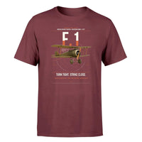 Thumbnail for Sopwith Camel F.1 design on dark red t-shirt, single-side print