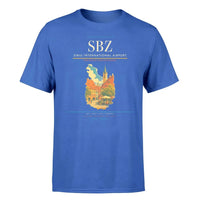 Thumbnail for Sibiu International Airport (SBZ) T-Shirt single-side front print in Blue | sibiu-international-airport-sbz-double-side-t-shirt
