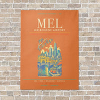 Thumbnail for Melbourne Airport MEL - Canvas Framed - Orange