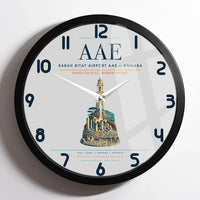 Thumbnail for Rabah Bitat Airport (AAE) design on light gray framed wall clock