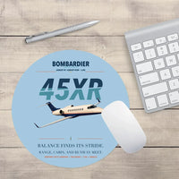 Thumbnail for Bombardier Learjet 45XR design on light blue round mouse pad