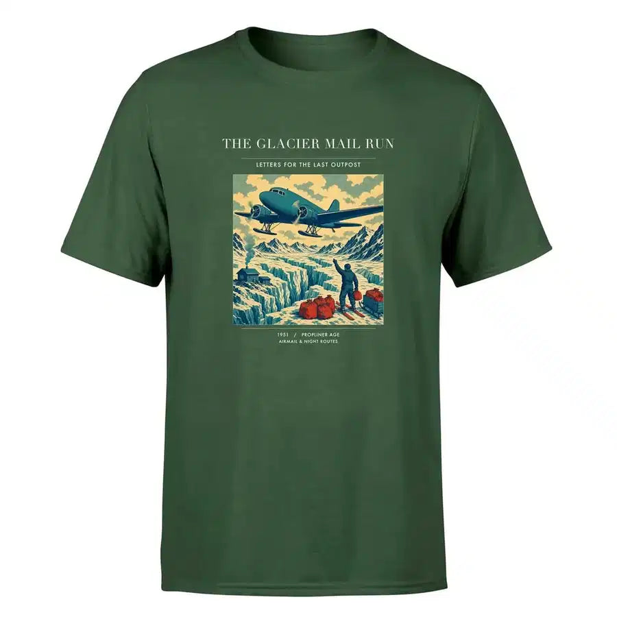 VINTAGE G4153 - The Glacier Mail Run - Premium T-Shirt design on darkgreen premium t shirt