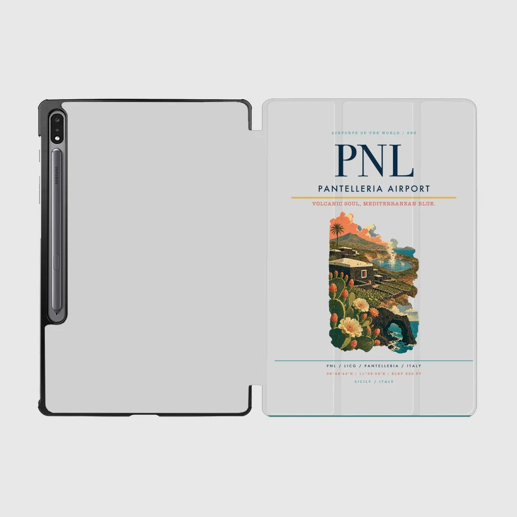 Pantelleria Airport (PNL) design on light gray samsung tablet tablet case