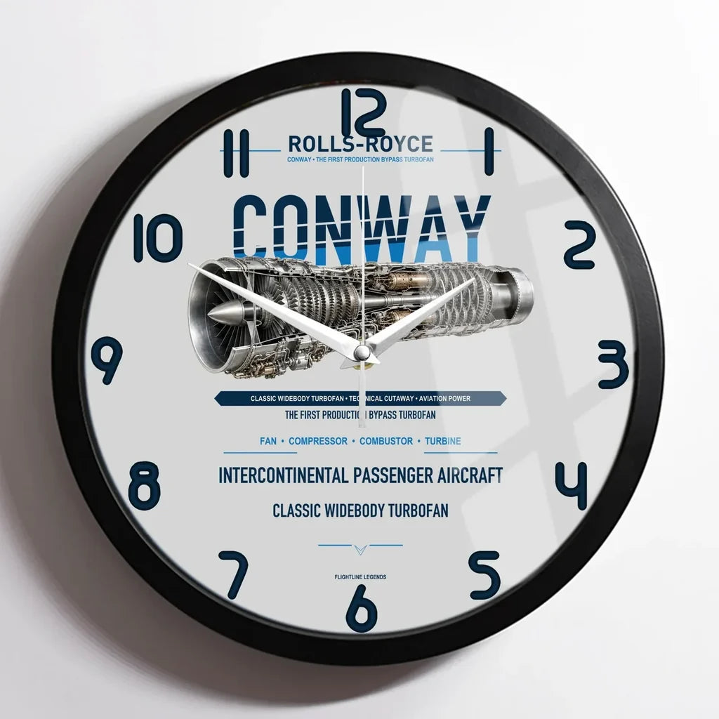 CONWAY design on light gray framed wall clock