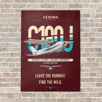 Thumbnail for Cessna 180J Skywagon vertical canvas print - no frame - dark red background