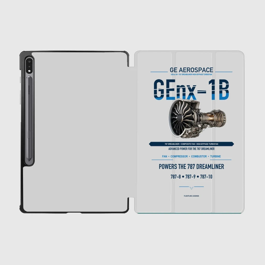 GEnx-1B design on light gray samsung tablet tablet case