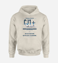 Thumbnail for Cessna Citation CJ1+ design on khaki double-side hoodie, single-side print