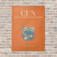Thumbnail for Cancun International Airport CUN - Canvas Framed - Orange