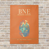 Thumbnail for Brisbane Airport BNE - Canvas Framed - Orange