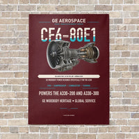 Thumbnail for CF6-80E1 vertical canvas print - no frame - dark red background