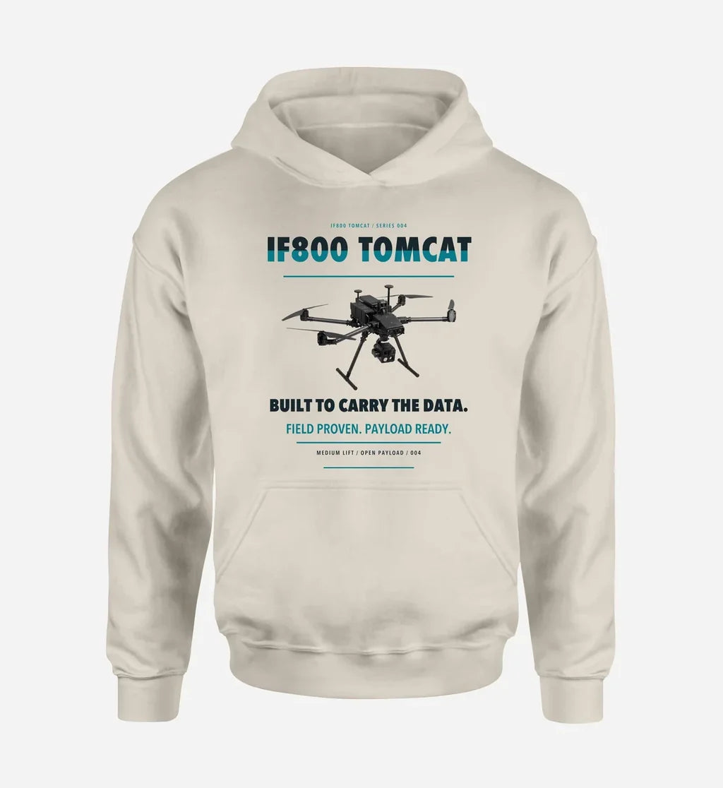 Inspired Flight IF800 Tomcat design on khaki hoodie single side