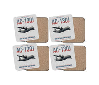 Thumbnail for AC-130J Ghostrider design on light gray 4 pieces set coaster