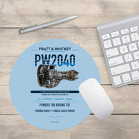 Thumbnail for PW2040 design on light blue round mouse pad