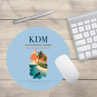 Thumbnail for Kaadedhdhoo Airport (KDM) design on light blue round mouse pad