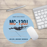 Thumbnail for MC-130J COMMANDO II design on light blue round mouse pad