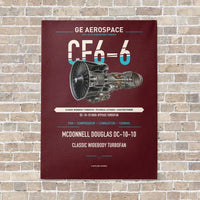 Thumbnail for CF6-6 vertical canvas print - no frame - dark red background