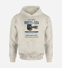 Thumbnail for RB211-524 design on khaki hoodie single side