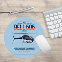 Thumbnail for Bell 505 design on light blue round mouse pad