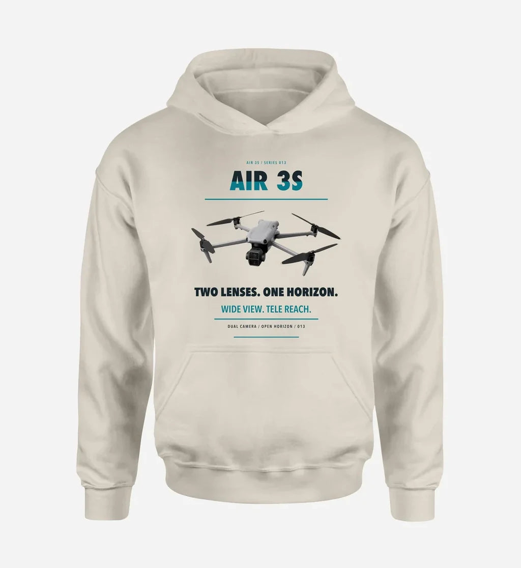 DJI Air 3S design on khaki hoodie single side
