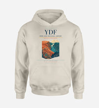 Thumbnail for Deer Lake Regional Airport (YDF) design on khaki hoodie single-side print