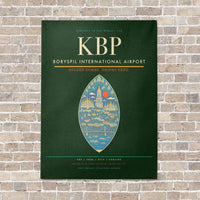 Thumbnail for Boryspil International Airport KBP - Canvas No Frame - Dark Green