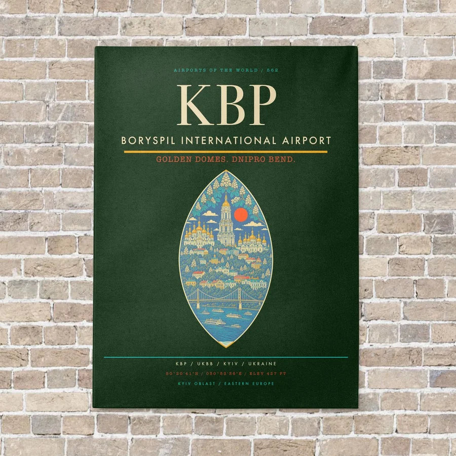 Boryspil International Airport KBP - Canvas No Frame - Dark Green