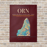 Thumbnail for Ahmed Ben Bella Airport ORN — Oran vertical canvas print - no frame - dark red background